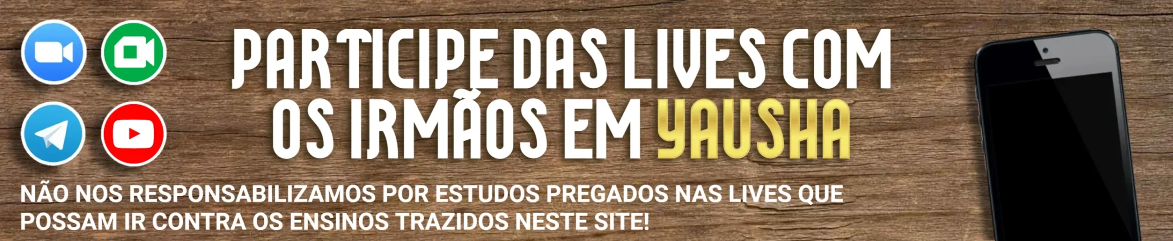 Banner para Lives Desktop e o Tablet